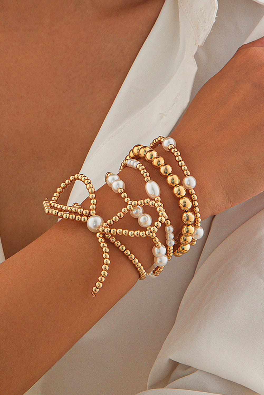Bella Bow Pearl Bracelet Set