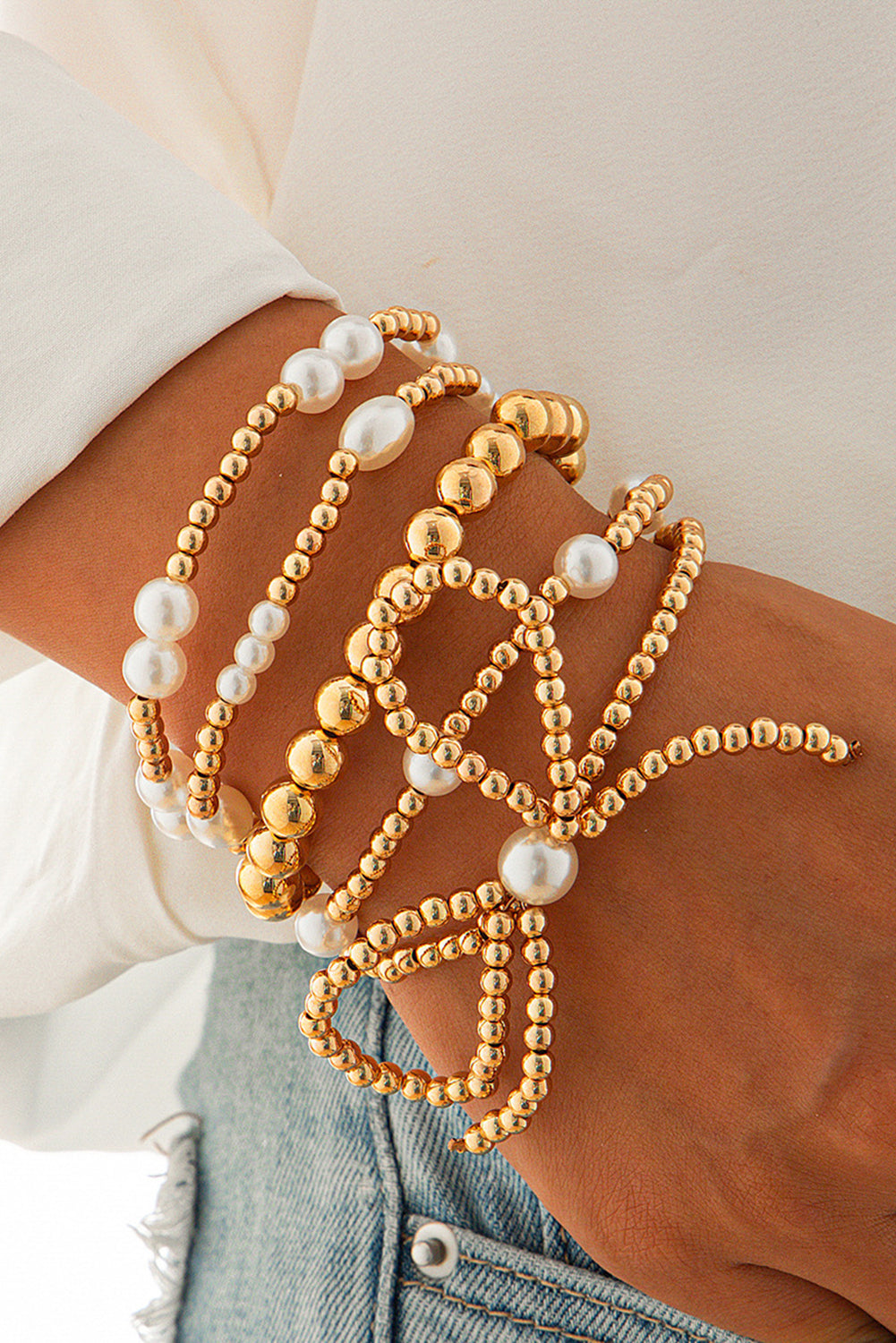 Bella Bow Pearl Bracelet Set